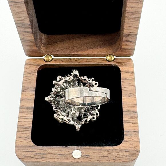 Vintage Purple Pink Crystal Rhinestone Cluster Starburst Fashion Ring Adjustable - Picture 7 of 8